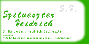 szilveszter heidrich business card